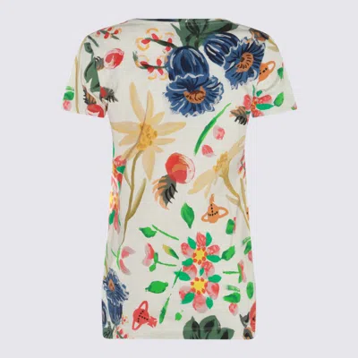 Shop Vivienne Westwood Cream Multicolour Cotton T-shirt In Folklore Flower