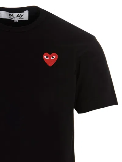 Shop Comme Des Garçons Play Logo Patch T-shirt Black