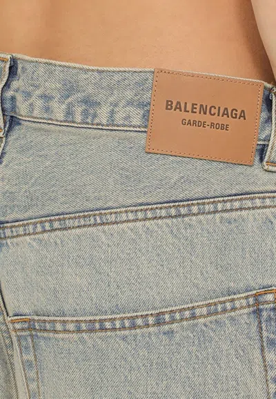 Shop Balenciaga Baggy Washed Jeans In Blue