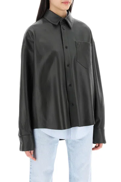 Shop Ami Alexandre Matiussi Nappa Leather Overshirt Women In Multicolor
