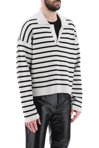 Shop Ami Alexandre Matiussi Striped V-neck Magic Pullover Sweater. Women In Multicolor