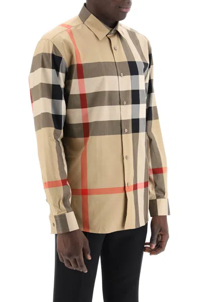 Shop Burberry Long Sleeve Summerton Shirt Men In Multicolor