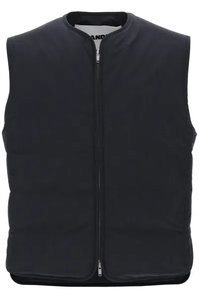 Shop Jil Sander Foldable Padded Vest Men In Black