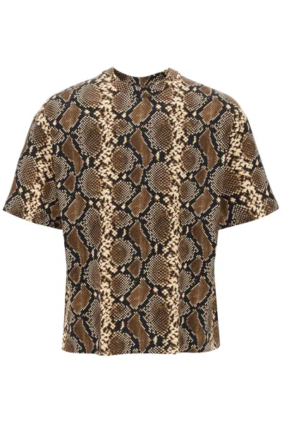 Shop Jil Sander Python-patterned Crewneck T-shirt Men In Multicolor