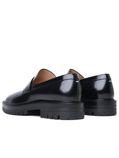 Shop Maison Margiela Man  'tabi' Black Leather Loafers