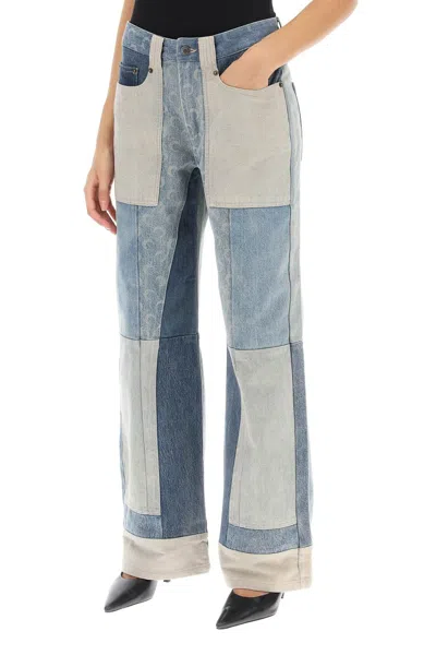 Shop Marine Serre Regenerated Wide-leg Jeans Women In Multicolor