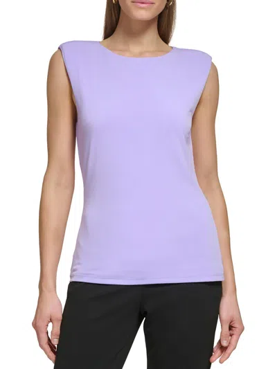 Shop Dkny Womens Sleeveless Crewneck Pullover Top In Blue