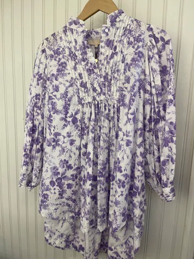 Bytimo Poplin Blouse In Lilac Flowers In Multi