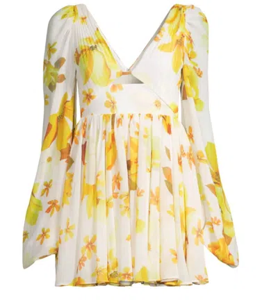 Shop Sau Lee May Dress In Yellow White