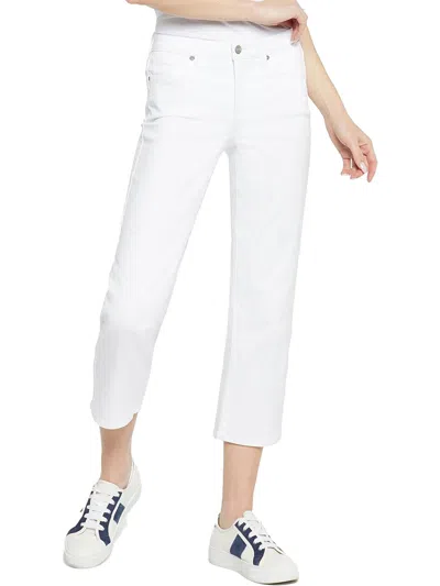 Shop Nydj Piper Womens Mid-rise Relaxed Cropped Jeans In White