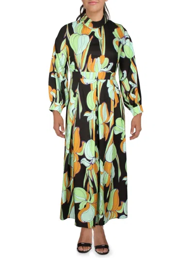 Shop N By Nancy Womens Jersey Long Maxi Dress In Green