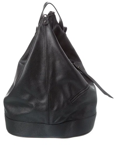 Shop Italian Leather Backpack In Black