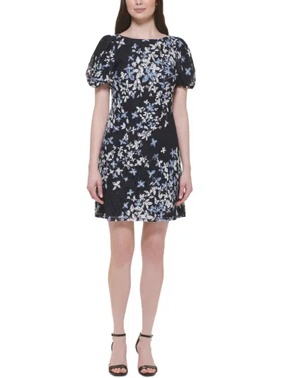 Shop Jessica Howard Petites Womens Lace Short Mini Dress In Blue