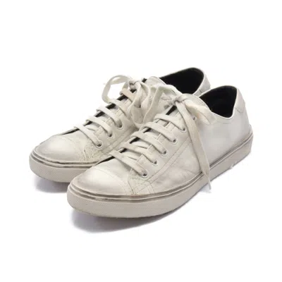 Shop Saint Laurent Malibu Sneakers Leather Offvintage Processing In White