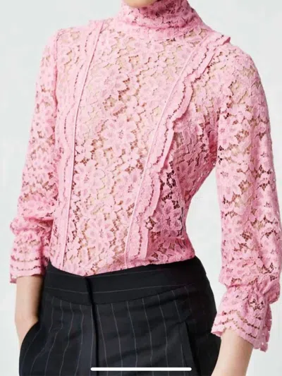Smythe Scalloped Lace Top In Flamingo In Pink