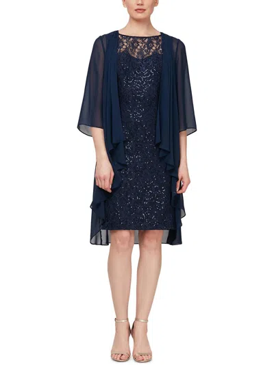 Shop Slny Womens Chiffon Midi Two Piece Dress In Blue