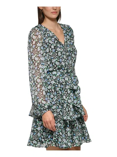 Shop Karl Lagerfeld Womens Wedding Guest Mini Fit & Flare Dress In Multi