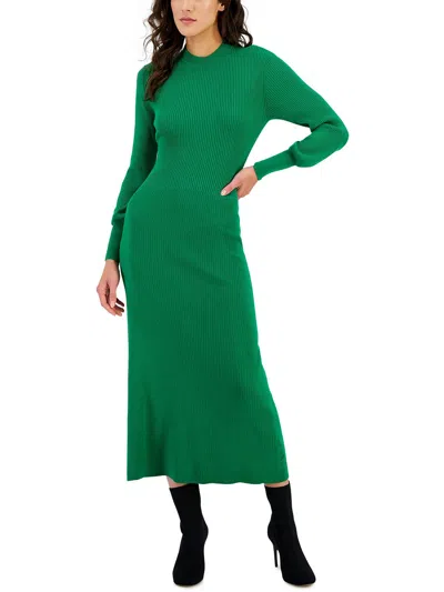 Shop Hugo Boss Womens Tea Length Cut Out Sweaterdress In Green