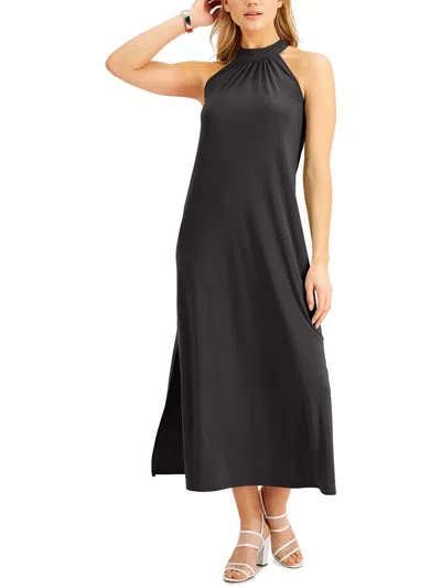 Shop Bar Iii Womens Knit High Neck Maxi Dress In Black