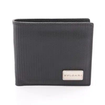 Shop Bvlgari Millerige Bi-fold Wallet Pvc Leather In Black