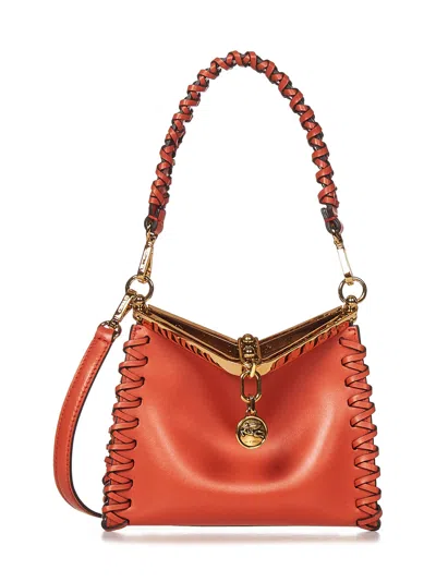 Shop Etro Mini Vela Shoulder Bag In Arancione