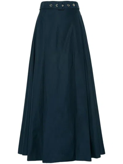 Shop 's Max Mara Cotton Long Skirt In Blue