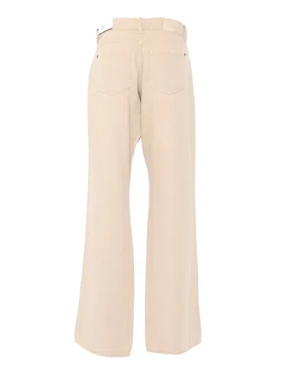 7 For All Mankind Tess High-rise Straight-leg Trousers In Beige