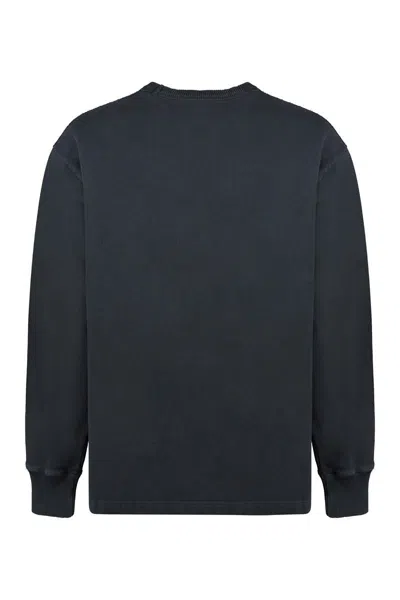 Shop Acne Studios Cotton Crew-neck Sweatshirt In Black