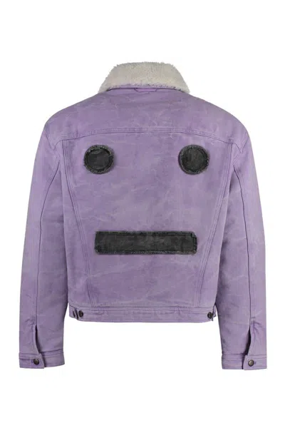 Shop Acne Studios Denim Jacket In Lilac