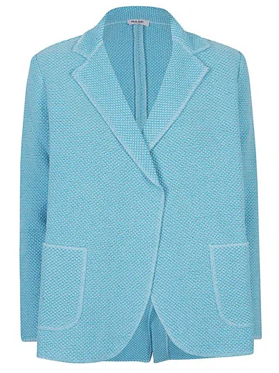 Baserange Base Cotton And Linen Blend Jacket In Clear Blue