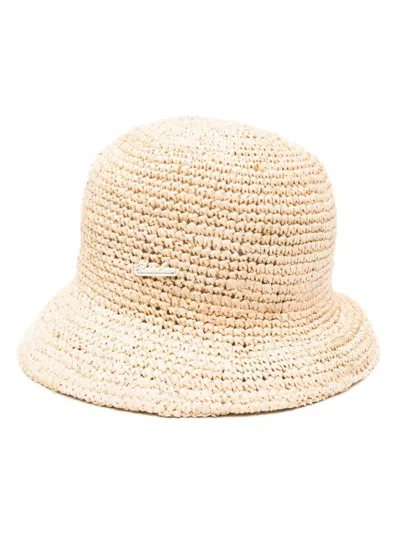 Shop Borsalino Koko Straw Bucket Hat In Beige