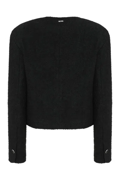 Shop Hugo Boss Boss Jesetta Tweed Jacket In Black