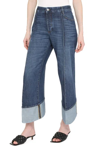 Shop Bottega Veneta Regular-fit Cropped Jeans In Denim