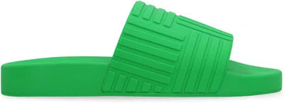 Shop Bottega Veneta Rubber Slides In Green