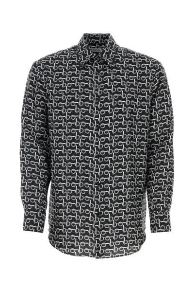 Shop Burberry Shirts In Silverblack
