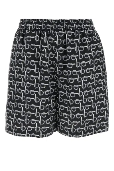 Shop Burberry Shorts In Silverblack