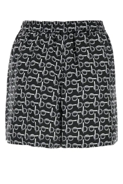 Shop Burberry Shorts In Silverblack