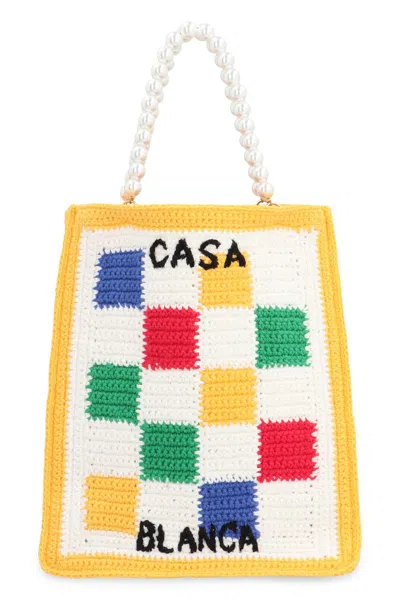 Shop Casablanca Crochet Mini Bag In White