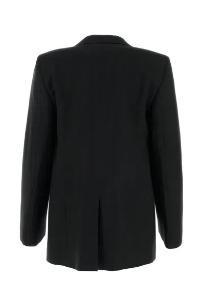 Chloé Chloè Single Breasted Silk Blend Wool Jacket In Black