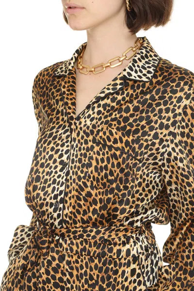 Shop Dolce & Gabbana Printed Silk Jumpsuit In Animalier