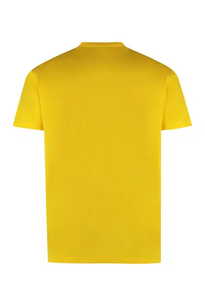 Shop Dsquared2 Cotton Crew-neck T-shirt In Yellow