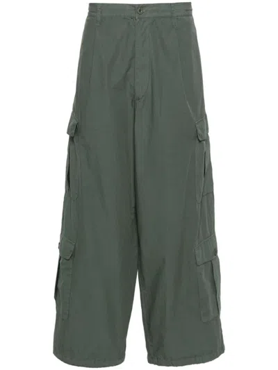 Shop Emporio Armani Cotton Cargo Trousers In Green