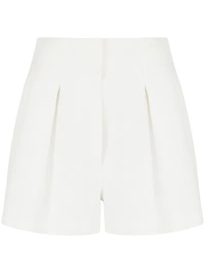 Shop Emporio Armani Cotton Tweed Shorts In White