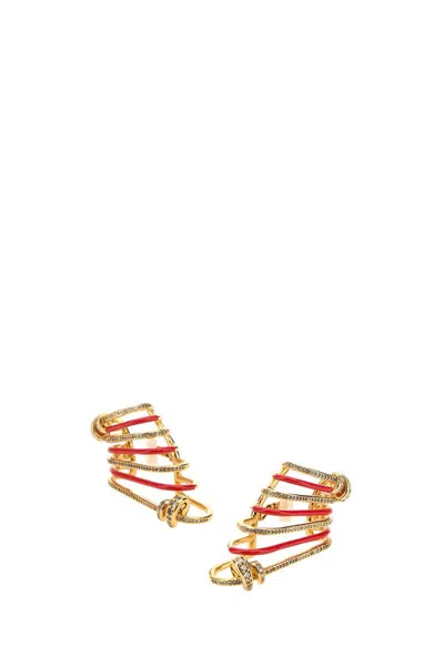 Shop Fendi Earrings In Orored