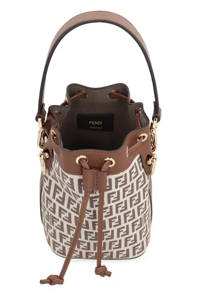 Shop Fendi Mon Tresor Mini Bucket Bag In Brown