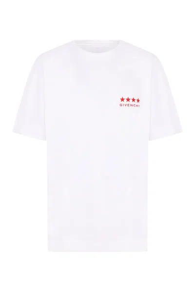 Shop Givenchy Logo Cotton T-shirt In White