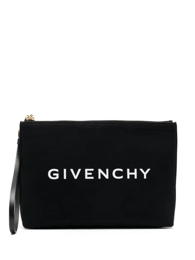 Shop Givenchy Logo Zipped Pouch In Black