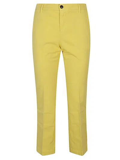 Shop I Love My Pants Bella Embroidered Cotton Trousers In Yellow