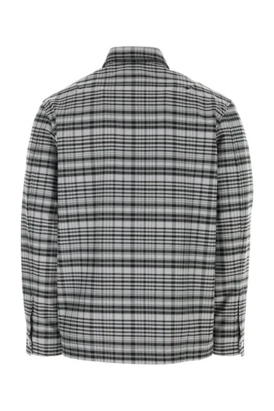 Lanvin Tartan Overshirt Jacket In Grey