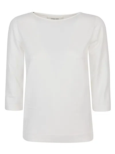 Shop Liviana Conti Boat Neck Viscose Sweater In White